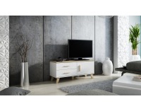 TV stolík Lotta 120 1D2S - biela / dub sonoma