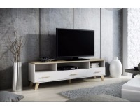 TV stolík Lotta 180 3S3K - biela / dub sonoma