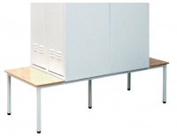 Obojstranná lavica k šatňovej skrini LS-800/DS/480 - svetlosivá