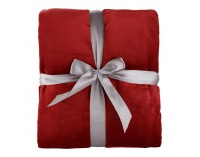 Plyšová deka s brmbolcami Luang 150x200 cm - bordová