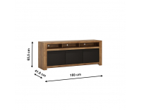 TV stolík Lucita HAVF01 - dub lefkas tmavý / čierna