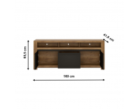 TV stolík Lucita HAVF01 - dub lefkas tmavý / čierna