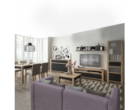 TV stolík Lucita HAVF02 - dub lefkas tmavý / čierna