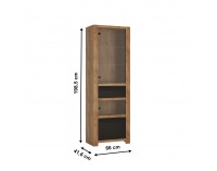 Vitrína Lucita HAVV01 - dub lefkas tmavý / čierna