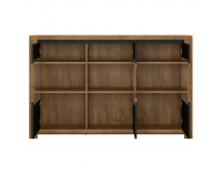 Trojdverová komoda Lucita HAVV03 - dub lefkas tmavý / čierna