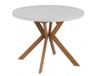 Rozkladací jedálenský stôl Lukos 100-250/75,5 cm - biela / dub