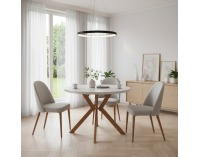 Rozkladací jedálenský stôl Lukos 100-250/75,5 cm - biela / dub