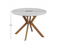 Rozkladací jedálenský stôl Lukos 100-250/75,5 cm - biela / dub