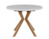 Rozkladací jedálenský stôl Lukos 100-250/75,5 cm - biela / dub
