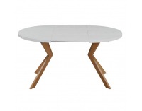 Rozkladací jedálenský stôl Lukos 100-250/75,5 cm - biela / dub