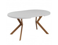 Rozkladací jedálenský stôl Lukos 100-250/75,5 cm - biela / dub