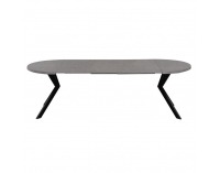 Rozkladací jedálenský stôl Lukos 100-250/75,5 cm - svetlý betón / čierna
