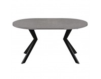 Rozkladací jedálenský stôl Lukos 100-250/75,5 cm - svetlý betón / čierna