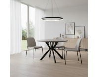 Rozkladací jedálenský stôl Lukos 100-250/75,5 cm - svetlý betón / čierna