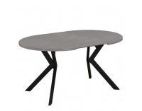 Rozkladací jedálenský stôl Lukos 100-250/75,5 cm - svetlý betón / čierna