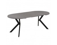 Rozkladací jedálenský stôl Lukos 100-250/75,5 cm - svetlý betón / čierna
