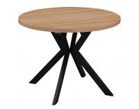 Rozkladací jedálenský stôl Lukos 100-250/75,5 cm - svetlý dub / čierna