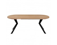 Rozkladací jedálenský stôl Lukos 100-250/75,5 cm - svetlý dub / čierna