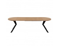 Rozkladací jedálenský stôl Lukos 100-250/75,5 cm - svetlý dub / čierna