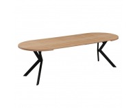 Rozkladací jedálenský stôl Lukos 100-250/75,5 cm - svetlý dub / čierna