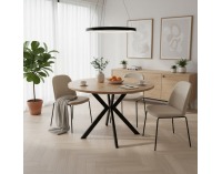 Rozkladací jedálenský stôl Lukos 100-250/75,5 cm - svetlý dub / čierna