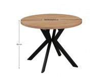 Rozkladací jedálenský stôl Lukos 100-250/75,5 cm - svetlý dub / čierna