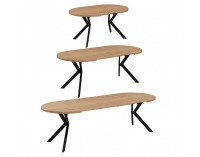 Rozkladací jedálenský stôl Lukos 100-250/75,5 cm - svetlý dub / čierna