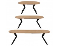 Rozkladací jedálenský stôl Lukos 100-250/75,5 cm - svetlý dub / čierna