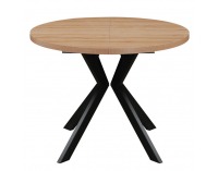 Rozkladací jedálenský stôl Lukos 100-250/75,5 cm - svetlý dub / čierna