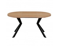 Rozkladací jedálenský stôl Lukos 100-250/75,5 cm - svetlý dub / čierna