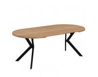 Rozkladací jedálenský stôl Lukos 100-250/75,5 cm - svetlý dub / čierna