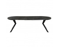 Rozkladací jedálenský stôl Lukos 100-250/75,5 cm - tmavý betón / čierna