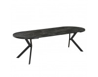 Rozkladací jedálenský stôl Lukos 100-250/75,5 cm - tmavý betón / čierna
