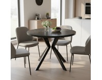 Rozkladací jedálenský stôl Lukos 100-250/75,5 cm - tmavý betón / čierna