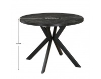 Rozkladací jedálenský stôl Lukos 100-250/75,5 cm - tmavý betón / čierna