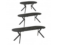 Rozkladací jedálenský stôl Lukos 100-250/75,5 cm - tmavý betón / čierna