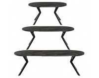 Rozkladací jedálenský stôl Lukos 100-250/75,5 cm - tmavý betón / čierna