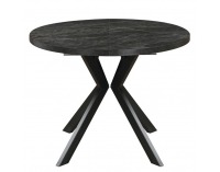Rozkladací jedálenský stôl Lukos 100-250/75,5 cm - tmavý betón / čierna