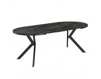 Rozkladací jedálenský stôl Lukos 100-250/75,5 cm - tmavý betón / čierna
