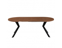 Rozkladací jedálenský stôl Lukos 100-250/75,5 cm - tmavý dub / čierna