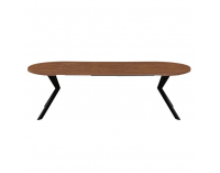 Rozkladací jedálenský stôl Lukos 100-250/75,5 cm - tmavý dub / čierna