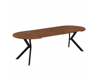 Rozkladací jedálenský stôl Lukos 100-250/75,5 cm - tmavý dub / čierna