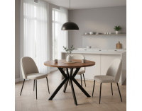 Rozkladací jedálenský stôl Lukos 100-250/75,5 cm - tmavý dub / čierna