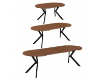 Rozkladací jedálenský stôl Lukos 100-250/75,5 cm - tmavý dub / čierna