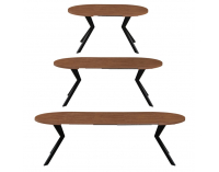 Rozkladací jedálenský stôl Lukos 100-250/75,5 cm - tmavý dub / čierna