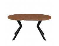 Rozkladací jedálenský stôl Lukos 100-250/75,5 cm - tmavý dub / čierna