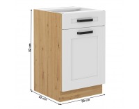 Dolná kuchynská skrinka Lula 50 D 1F 1S BB - biela / dub artisan