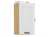 Horná kuchynská skrinka Lula 50 G-90 1F - biela / dub artisan