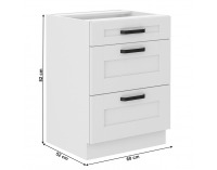 Dolná kuchynská skrinka Lula 60 D 3S BB - biela