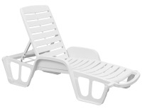 Plastové záhradné lehátko Lumbo - biela